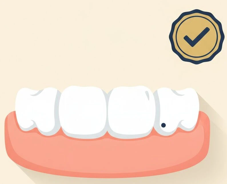Teeth with mild crowding and a gap suitable for clear aligners