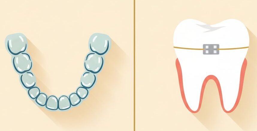 Clear aligner versus metal braces comparison