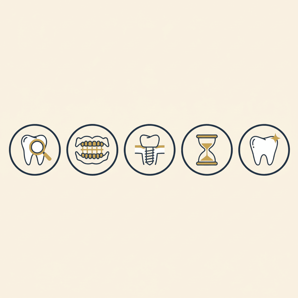 Five steps of the dental implant process from consultation to final crown, Spring Hope NC