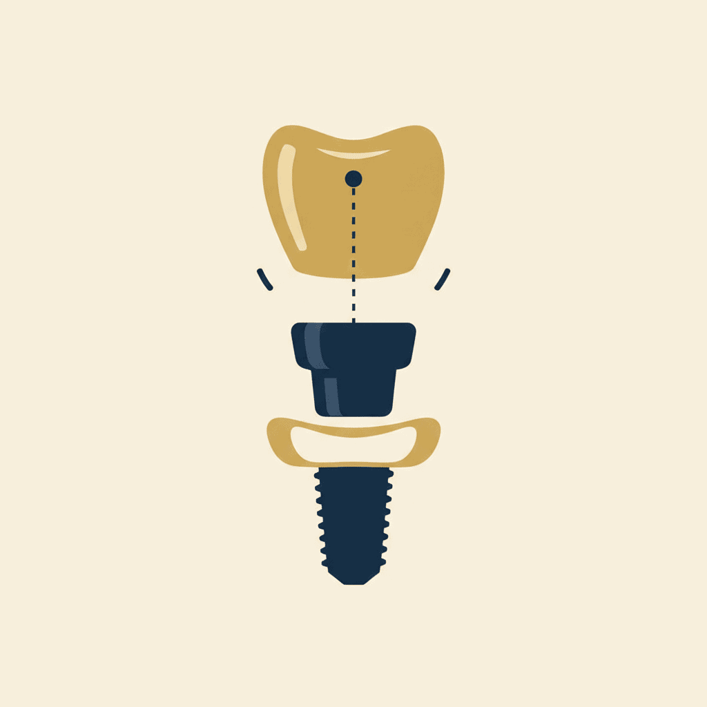 Dental implant post topped with a custom crown for a single missing tooth in Spring Hope NC