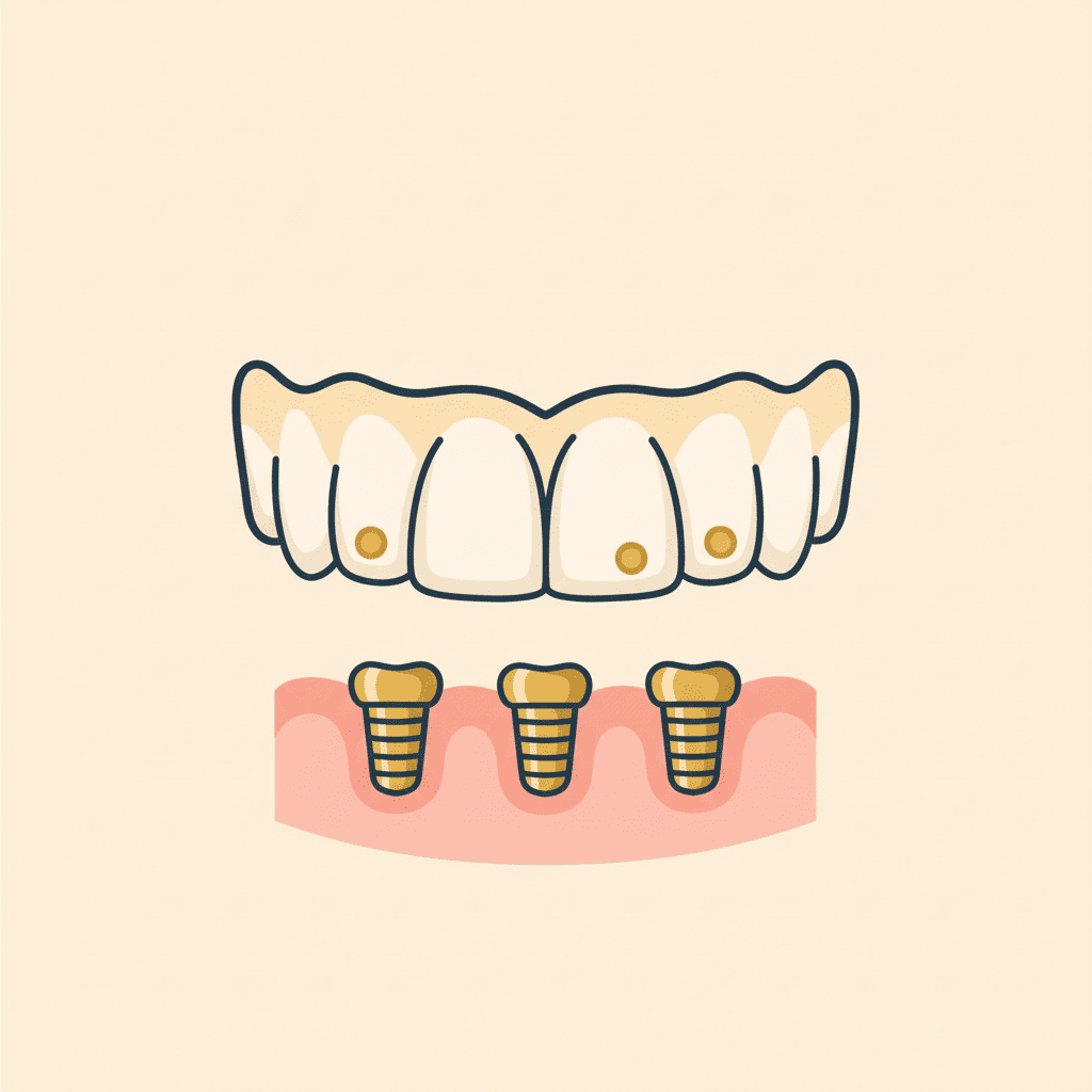 Snap-in implant overdenture on three implants, lower arch, Spring Hope NC