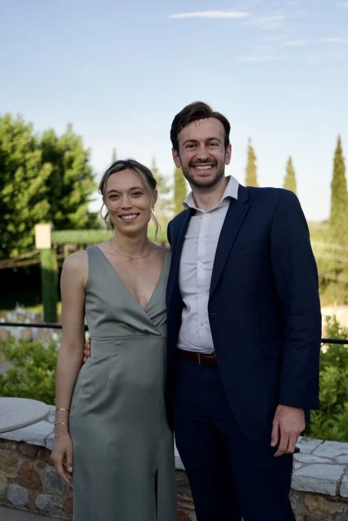 Dr. Elie Abboud and his fiancée Maria at a wedding in Athens, Greece
