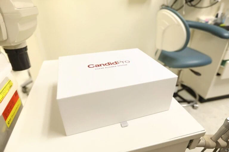 CandidPro clear aligner kit in a treatment room at Spring Hope Family Dentistry