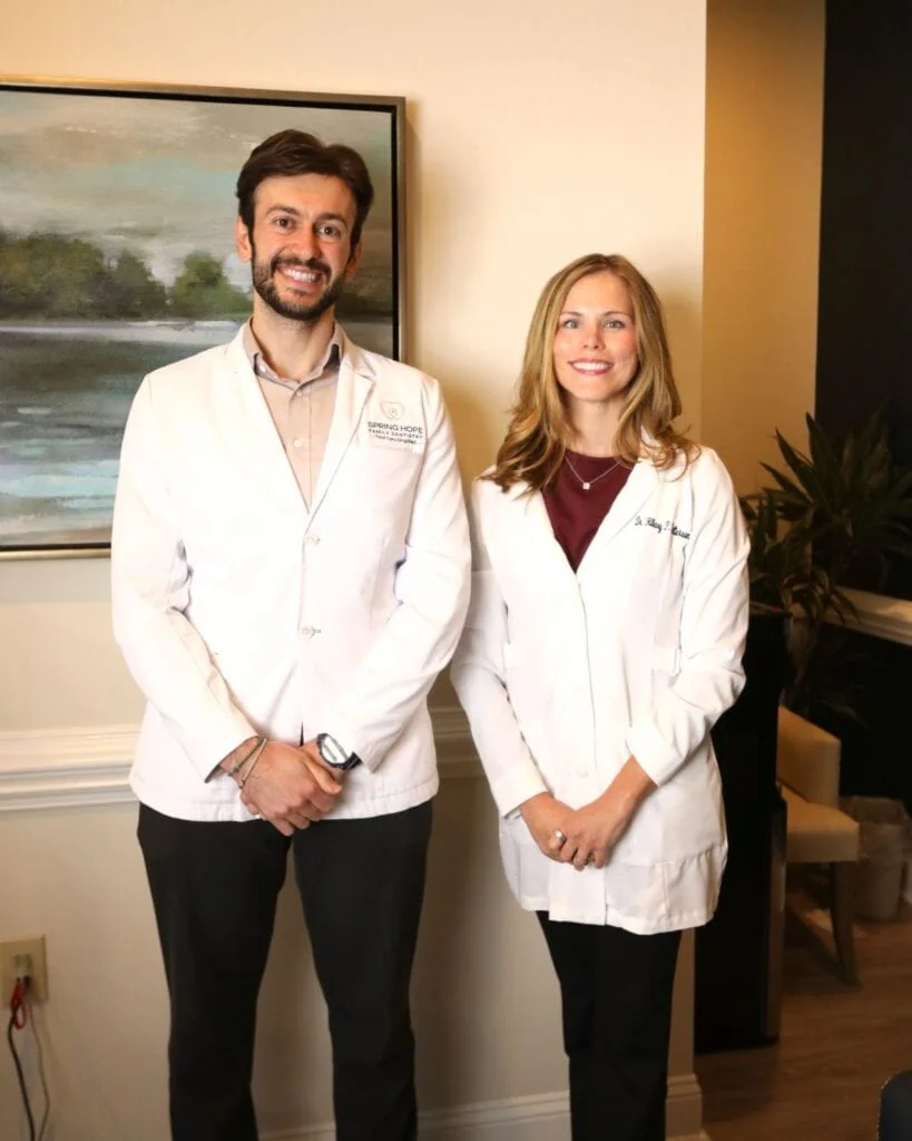 Dr. Elie Abboud and Dr. Hilary Patterson, the dentists at Spring Hope Family Dentistry